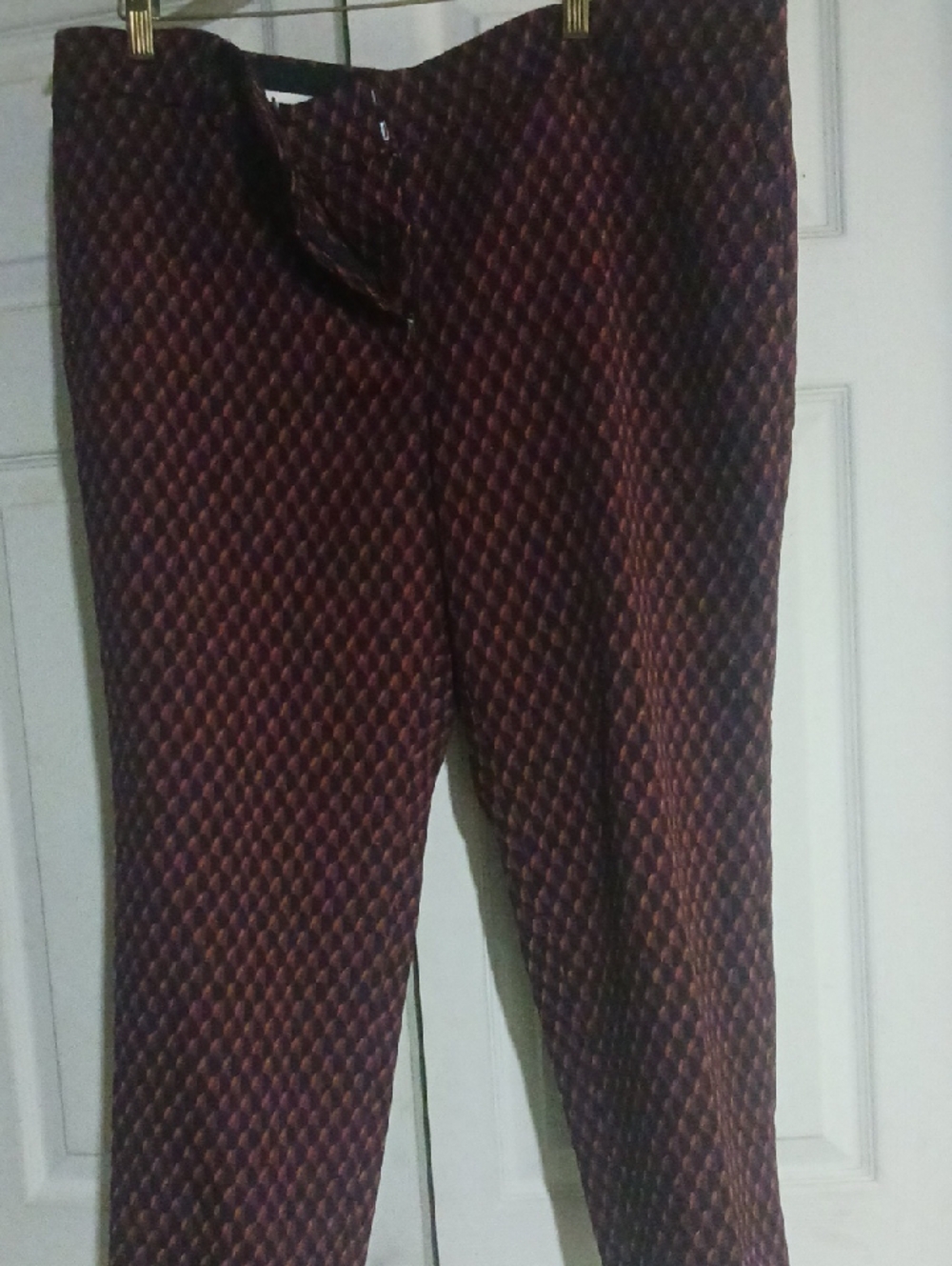 Ann Taylor Women's Burgundy Patterned Dress Pants